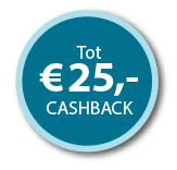 Tot € 25 cashback!