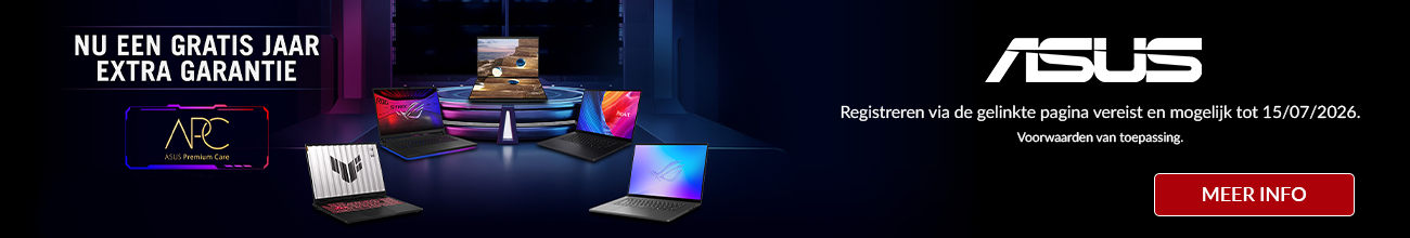 ASUS laptops 1 jaar extra gratis garantie